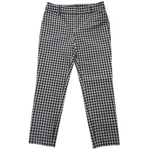 TALBOTS Black White Gingham Hampshire Ankle Pant Women's Size 4P Petite EUC